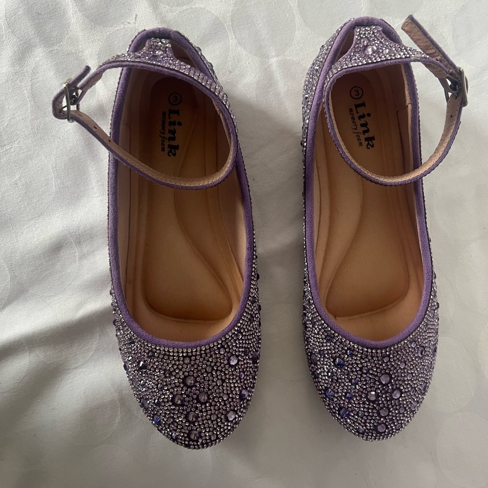 Link Purple Rhinestone Flats